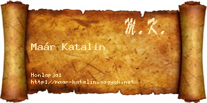 Maár Katalin névjegykártya